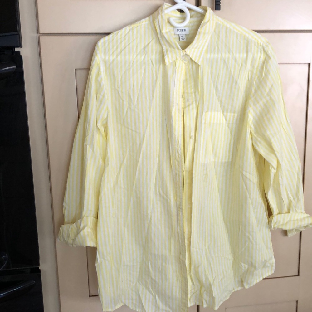 J.Crew lightweight bright yellow XL button up